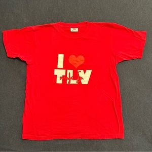 I "Heart" Love TLV Tel Aviv Israel Souvenir Red Tourist Tshirt sz S Cotton